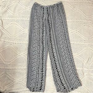 Black and White Patterned Swim Pant Cover Up